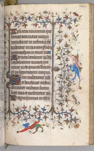 チャールズザノーブル、ナヴァール王1361-1425の時間：fol。 245r、テキスト、c。 1405年。 作： Master of the Brussels Initials and Associates