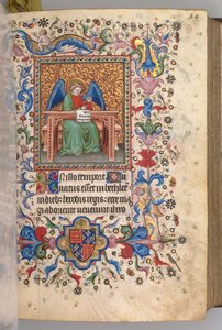 チャールズザノーブル、ナヴァール王1361-1425の時間：fol。 25a、セントマシュー、c。 1405年。 作： Master of the Brussels Initials and Associates