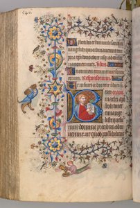 チャールズザノーブル、ナヴァール王1361-1425の時間：fol。 267v、テキスト、c。 1405年。 作： Master of the Brussels Initials and Associates