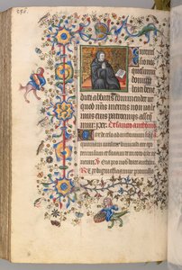 チャールズオブノーブル、キングオブナバール1361-1425、 287vr、セントブノワ、c。 1405年。 作： Master of the Brussels Initials and Associates
