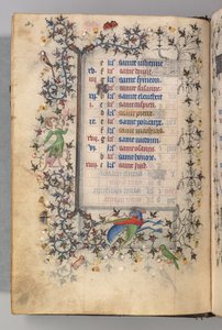 チャールズザノーブル、ナヴァール王1361-1425の時間：fol。 2v、2月、c。 1405年。 作： Master of the Brussels Initials and Associates
