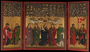 ブルグ・ヴァイラー祭壇のトリプティク 聖母子と聖人たちを描いた祭壇画 1470年頃 作： Master of the Burg Weiler Altar