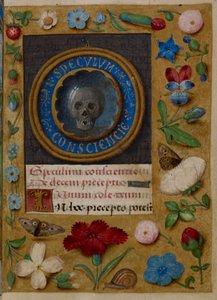 「カスティーリャのジョアンヌの時間」からの良心の鏡（良心の鏡）のイラスト、1496〜1506年頃（ベラム） 作： Master of the David Scenes