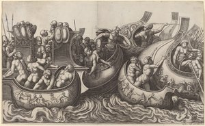 海戦 作： Master of the Die after Giulio Romano