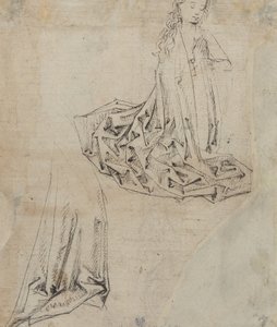 ひざまずいて祈りを捧げる女性像 [裏面] 作： Master of the Drapery Studies