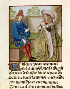 「薔薇のロマン」より、愛は恋人に指示する 作： Master of the Dresden Prayer Books