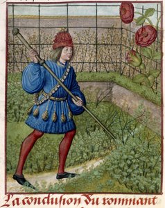 O Amante, no jardim, cuida da Rosa. 作： Master of the Dresden Prayer Books