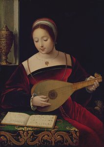 リュートを演奏するマグダラのマリア 作： Master of the Female Half Lengths