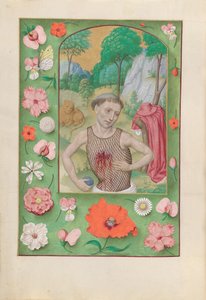 スペイン女王イザベラの時間：  フォル。185v, 聖ジェローム 作： Master of the First Prayerbook of Maximillian