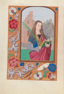 スペイン女王イザベラの時間：  フォル。191v, 聖バルバラ 作： Master of the First Prayerbook of Maximillian