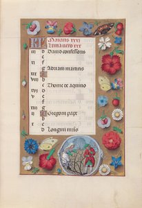 スペイン女王イザベラ女王の時間：フォル。 4月、3月、c。 1500。 作： Master of the First Prayerbook of Maximillian
