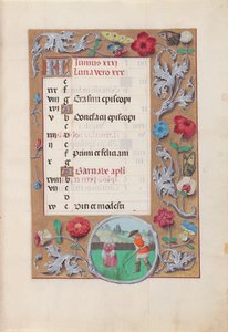 女王イザベラカトリック、スペイン女王の時間：フォル。 6月7日c。 1500。 作： Master of the First Prayerbook of Maximillian