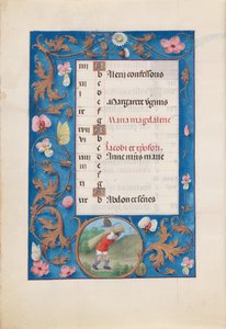 スペイン女王イザベラの時間：  フォル8v, July 作： Master of the First Prayerbook of Maximillian