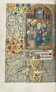 時祷書（ルーアン使用）：99v、聖霊降臨祭 作： Master of the Geneva Latini
