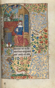 ルーアンの時間使用法：fol。 80r、David Penitent、遠くのDavid David Slaying Goliath、c1470