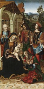 三王子の礼拝 1503-10年頃 油彩・パネル 作： Master of the Glasgow Adoration