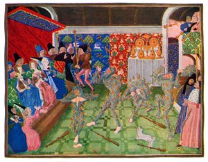 フランスの裁判所での仮面舞踏会、1393、1470-1475。 作： Master of the Harley Froissart