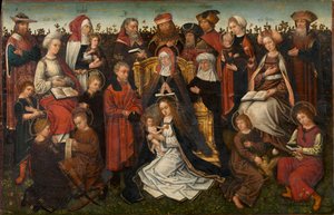 聖アンナの家族、1500〜10年頃（パネルに油彩） 作： Master of the Holy Family of St. Anne