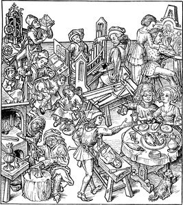 水銀と彼の子供たち。家の本のイラスト、1480年代 作： Master of the Housebook