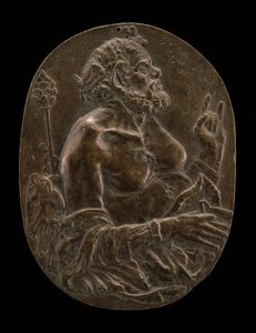 15世紀後半から16世紀初頭のサテュロス。 作： Master of the Martelli Mirror