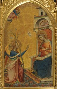 受胎告知、c.1350-75（パネル上のテンペラ） 作： Master of the Misericordia (attr.to)