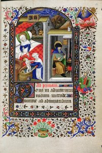 追加 18192 f.52 降誕、Book of Hours、パリ、c.1435 より 作： Master of the Munich Golden Legend