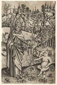 セントオーガスティンと海辺の子供c。 1465-1469。 作： Master of the Nuremberg Passion