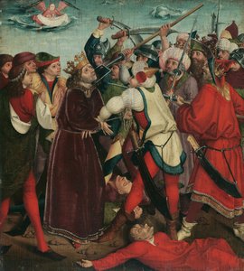 マザーフィールの戦いでの聖オズワルドの殉教、c. 1480年から1485年。 作： Master of the Oswald legend