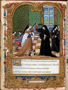 Margarita of Angoulema (1492-1549) ナバラ王妃がフランソワ1世の寵愛を受けたエタンプ公爵夫人に自著を贈呈 Anne Pisseleu ローハン師が盛り上げたAngoulemaのMargaretによる写本「La coche ou Debat d
