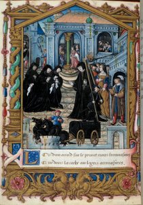 ナバラの女王マルガリータ・アングレマ（1492-1549）が仲間に囲まれている様子を表しています。マルグリット・ダングレームがローハンの師匠の手で盛り上げた手稿「La coche ou Debat d