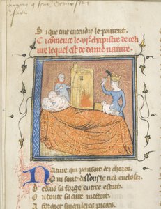 Guillaume de Lorris と Jean de Meun による Roman de la Rose の写本の縮小版、1365 年頃 作： Master of the Rose novels