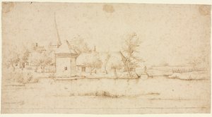 堀のある村のある風景 作： Master of the Small Landscapes