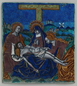 ピエタのあるトリプティクパネル フランス 15～16世紀 作： Master of the Triptych of Louis