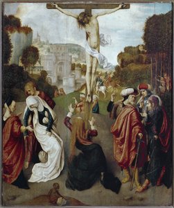 磔刑」（木に油彩、1483～1498年頃 作： Master of the Virgo Inter Virgines