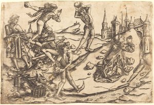 聖ステパノの投石 作： Master with the Banderoles after Israhel van Meckenem