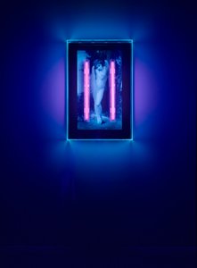 Ultraviolet Angel, 2008 （プレキシガラスの箱に紫外線インク、紫外線ネオン2灯）