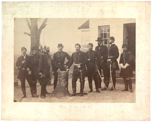 本社のマクレラン将軍の卵白版画、モレル旅団、1862年（セピア写真） 作： Mathew B. Brady
