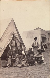 [バージニア州ハーパーズフェリーの第22ニューヨーク州民兵の兵士たちとのキャンプ風景】1862年。