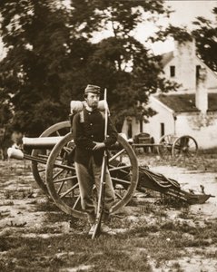 1861年、バージニア州ハーパーズフェリーの近くにある北軍の民間人、DWCアーノルド（グラビア） 作： Mathew B. Brady