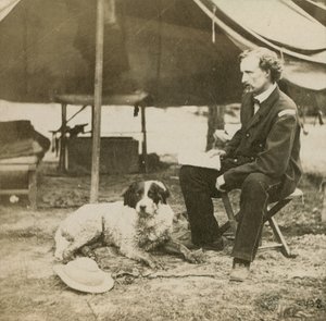 カスター将軍（1839-76）彼の本部、1864年頃 作： Mathew B. Brady