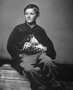 北軍のドラマーボーイ、ウィリアム・ブラック（モノクロ写真 作： Mathew Brady