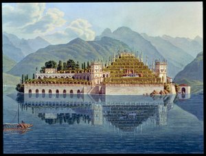 イタリア、マッジョーレ湖、イゾラベッラの段々畑、1819年 作： Mathias Gabriel Lory