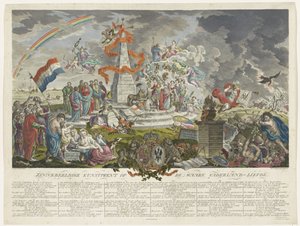 真の愛国心の寓意、1788年 真の祖国愛の象徴的なアートプリント (オブジェクトのタイトル) 作： Mathias de Sallieth