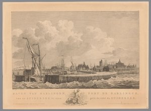 ハーリンゲン港 ゾイデル海から見るハーリンゲン港 / Port de Harlingue, pris de coté du Zuiderzee (オブジェクトのタイトル) 作： Mathias de Sallieth