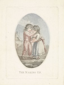 男の子が女の子にキス 構成（オブジェクトのタイトル） 作： Mathias de Sallieth