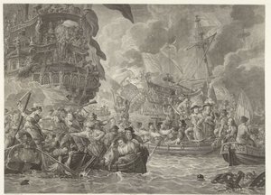 メドウェイに対するオランダの襲撃とロイヤル チャールズ号の捕獲、1667 年 作： Mathias de Sallieth