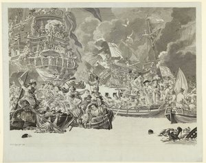 メドウェイに対するオランダの襲撃とロイヤル チャールズ号の捕獲、1667 年 作： Mathias de Sallieth