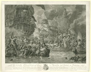 メドウェイに対するオランダの襲撃とロイヤル チャールズ号の捕獲、1667 年 作： Mathias de Sallieth