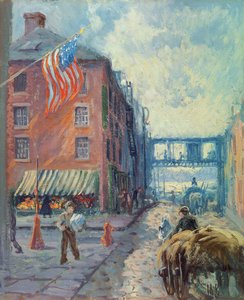 ヴァンウィックファミリーハウス、ニューヨーク市、1923年頃（アーティストボードに油彩） 作： Matilde Browne