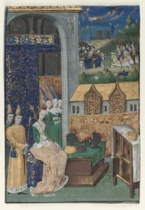 Boccaccios Des Cleres et nobles femmesから削除された単一のミニチュア：メデューサ女王...、c。 1470。